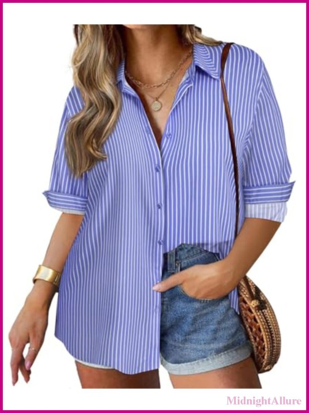 Plus Size Button Down Shirt Women Long Sleeve Collared Blouse Summer Chiffon Top